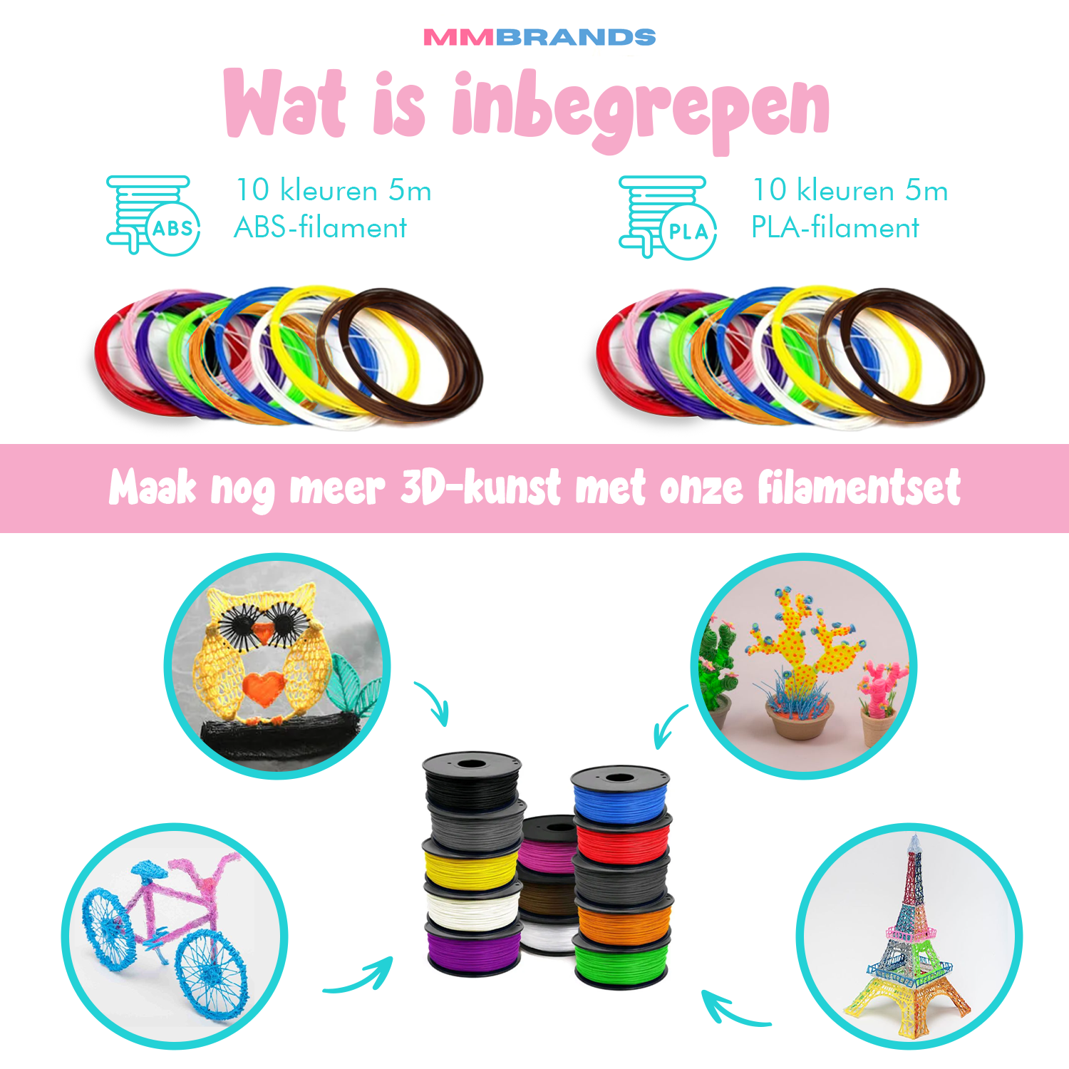 Filament Refill - 100m - 10 Colors