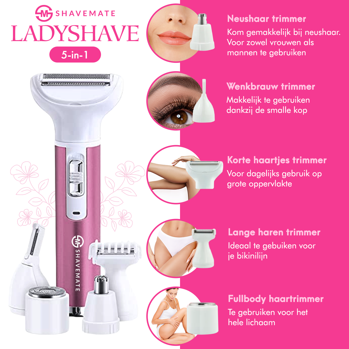 Ladyshave 5-in-1 - Elektrisch Scheerapparaat Vrouwen