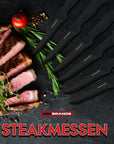 Steakmessen Set - 6 Stuks - Zwart