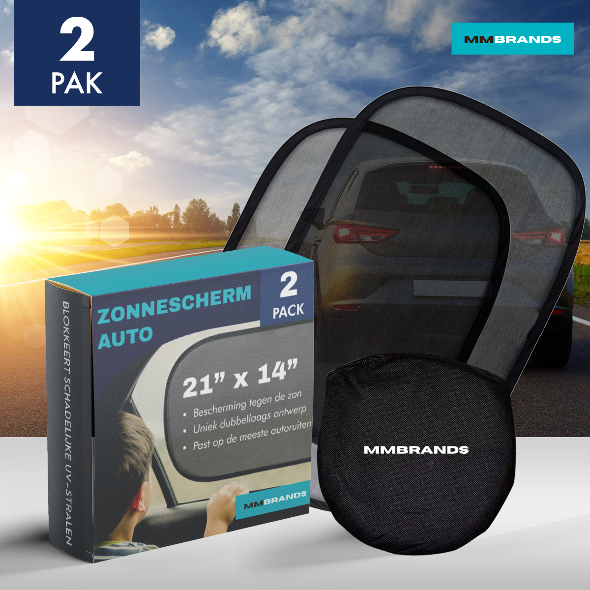 Sonnenschutzauto – 2 Stück – 53 x 35,5 cm